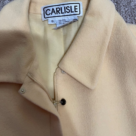 Carlisle Yellow Wool Cashmere Angora Blend Zip Car Coat – Size 8 - Picture 7 of 9